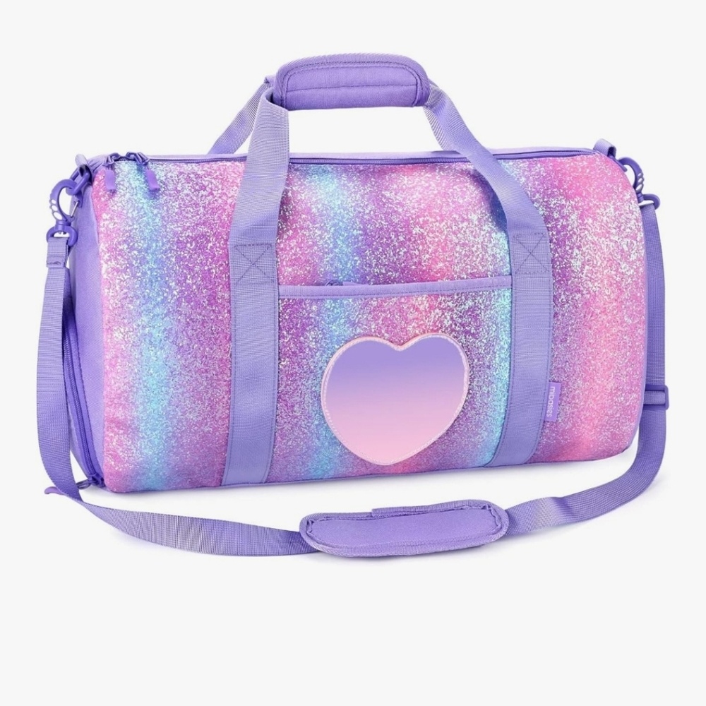 Purple and Pink Glitter Heart Women's Bag